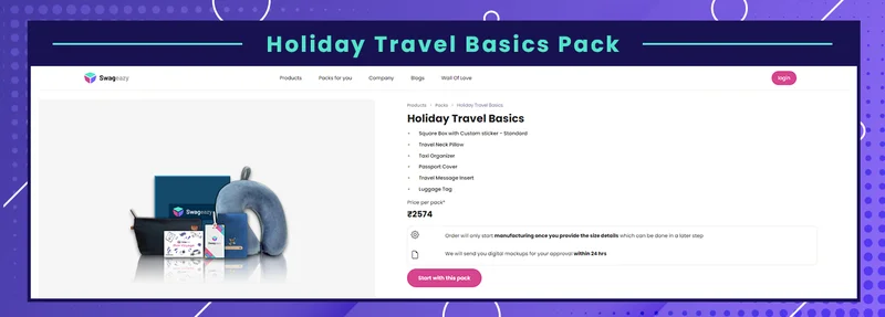 Holiday travel basics package