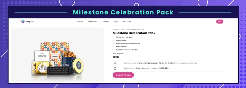 Achievement celebration kit for employees