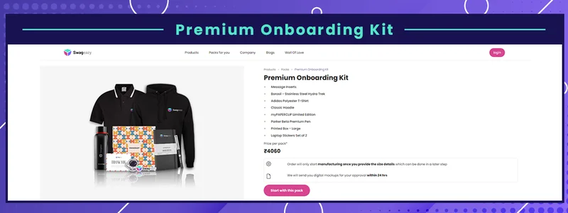 Premium onboarding kit for employees