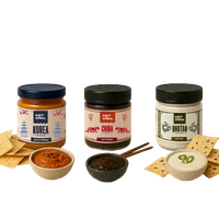 Eat Atlas 3 Dips + 2 Baked Lavash Chips Gourmet Global Snack Box