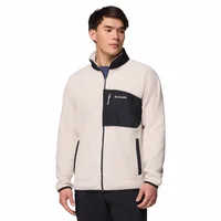 Columbia Men Beige Fast Trek Overlay Fleece Jacket - corporate gift