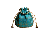 Royal Brocade Pearl Handle Potli Bag (Single Side Design)