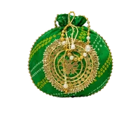 Traditional Bandhani Mirror Work Potli Bag (Single Side Design)