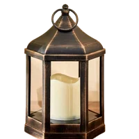 Vintage Glass & Iron Lantern