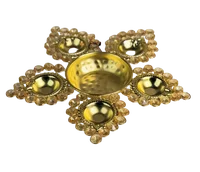 Crystal Decorative Diya with Gold Plating