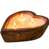 Wooden  Heart Candle