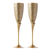 Brass Champagne Flute Glasses | Set of 2