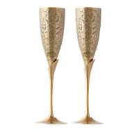Brass Champagne Flute Glasses | Set of 2
